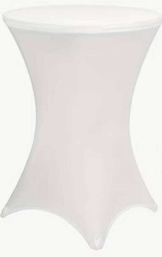 102” High Top Cocktail Table cover white