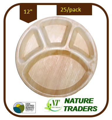 Palm/Areca leaf Round standard Plates (12