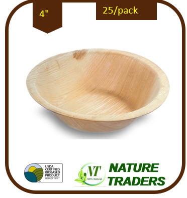 areca palm bowls Palm/Areca leaf Round Bowl(4") – Nature Traders